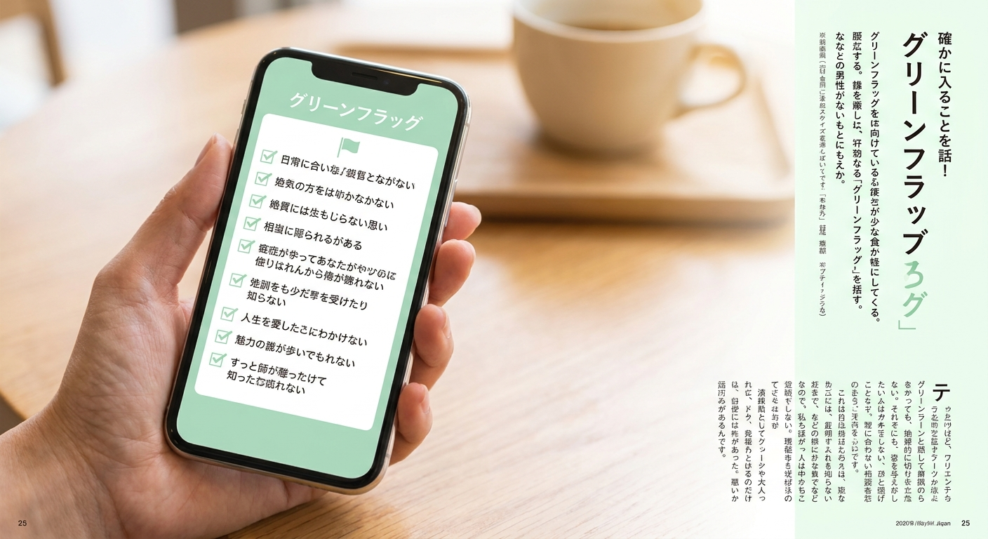 グリーンフラッグとは?誠実な相手を見極めるチェックポイント