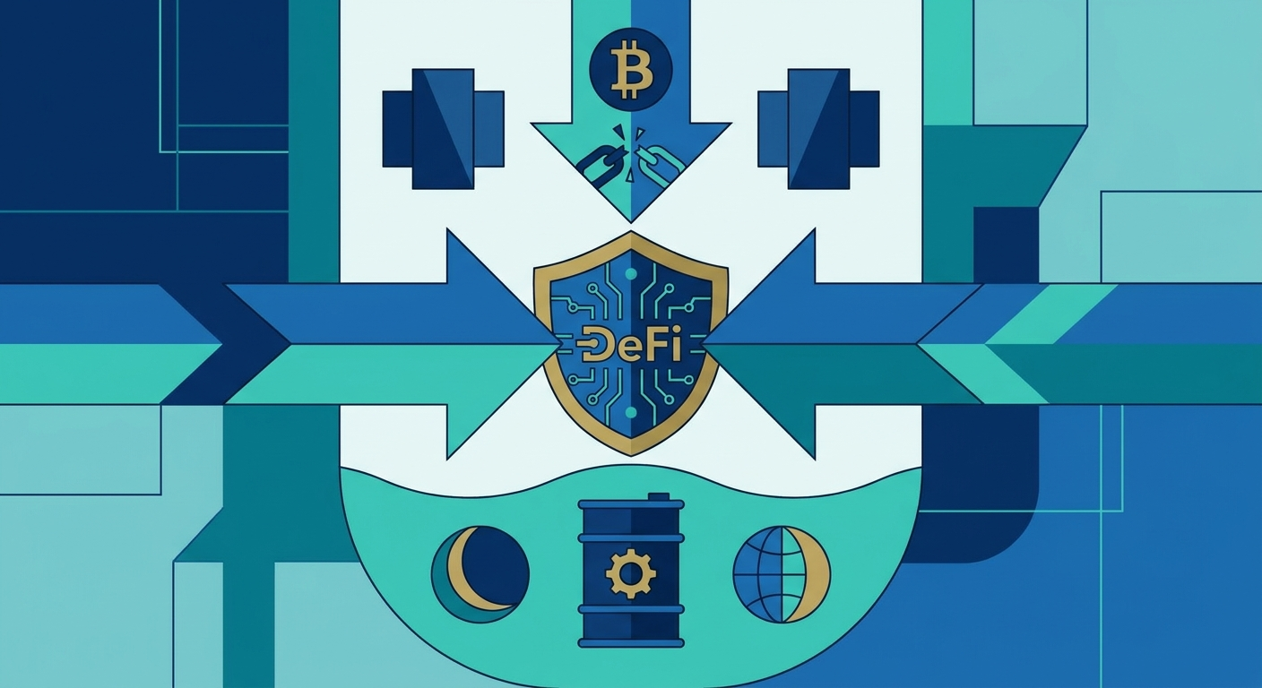 ビットコイン下落、イラン情勢と原油高がDeFi市場を圧迫