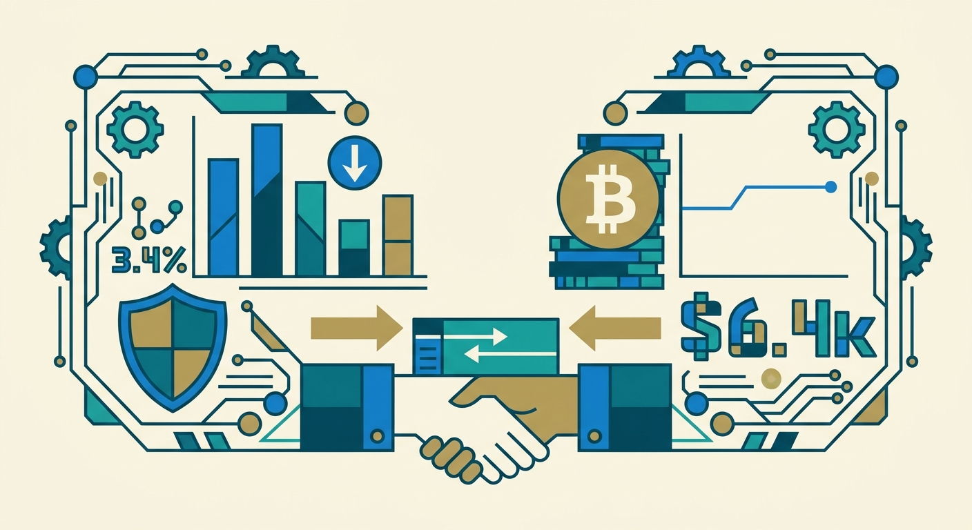 米CPI鈍化3.4%で予想通り、ビットコインは6.4万ドル維持