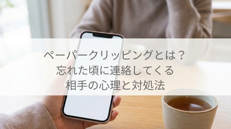 ペーパークリッピングとは?忘れた頃に連絡してくる相手の心理と対処法